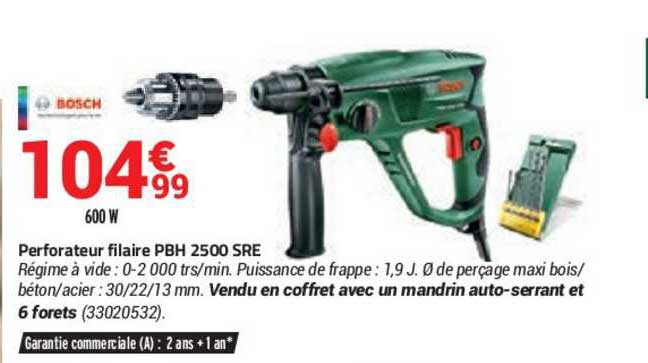 perforateur filaire pbh 2500 sre bosch