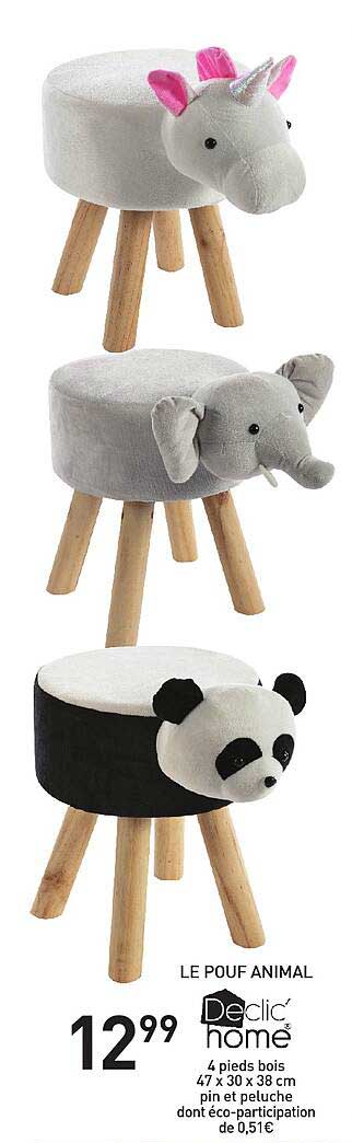 pouf animal declic' home