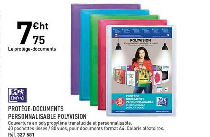 protège-documents personnalisable polyvision oxford