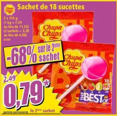 sachet de 18 sucettes chupa chups