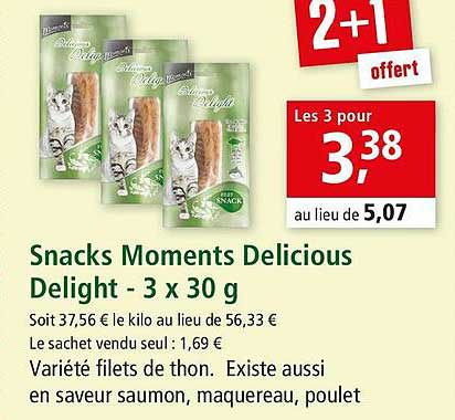 snacks moments delicious delight - 3 x 30 g
