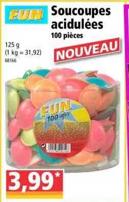 soucoupes acidulées 100 pièces fun