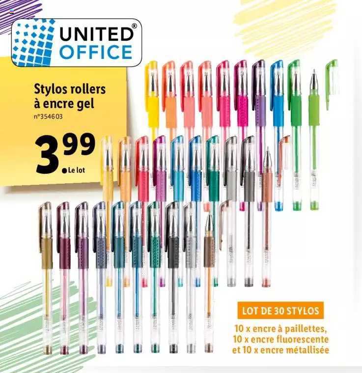 stylos rollers à encre gel united office