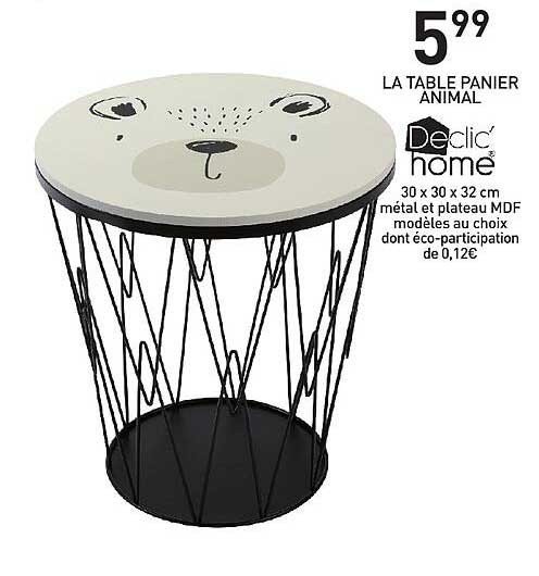 table panier animal declic' home