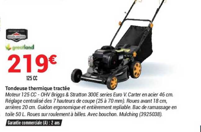 tondeuse thermique tractée greatland