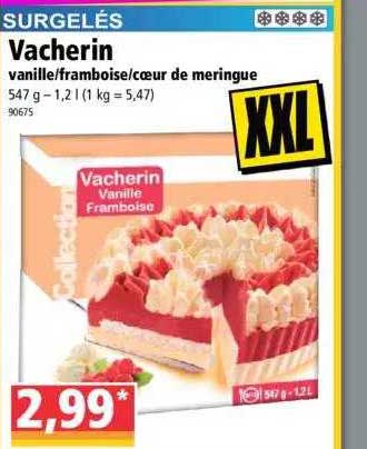 vacherin vanille-framboise-cœur de meringue