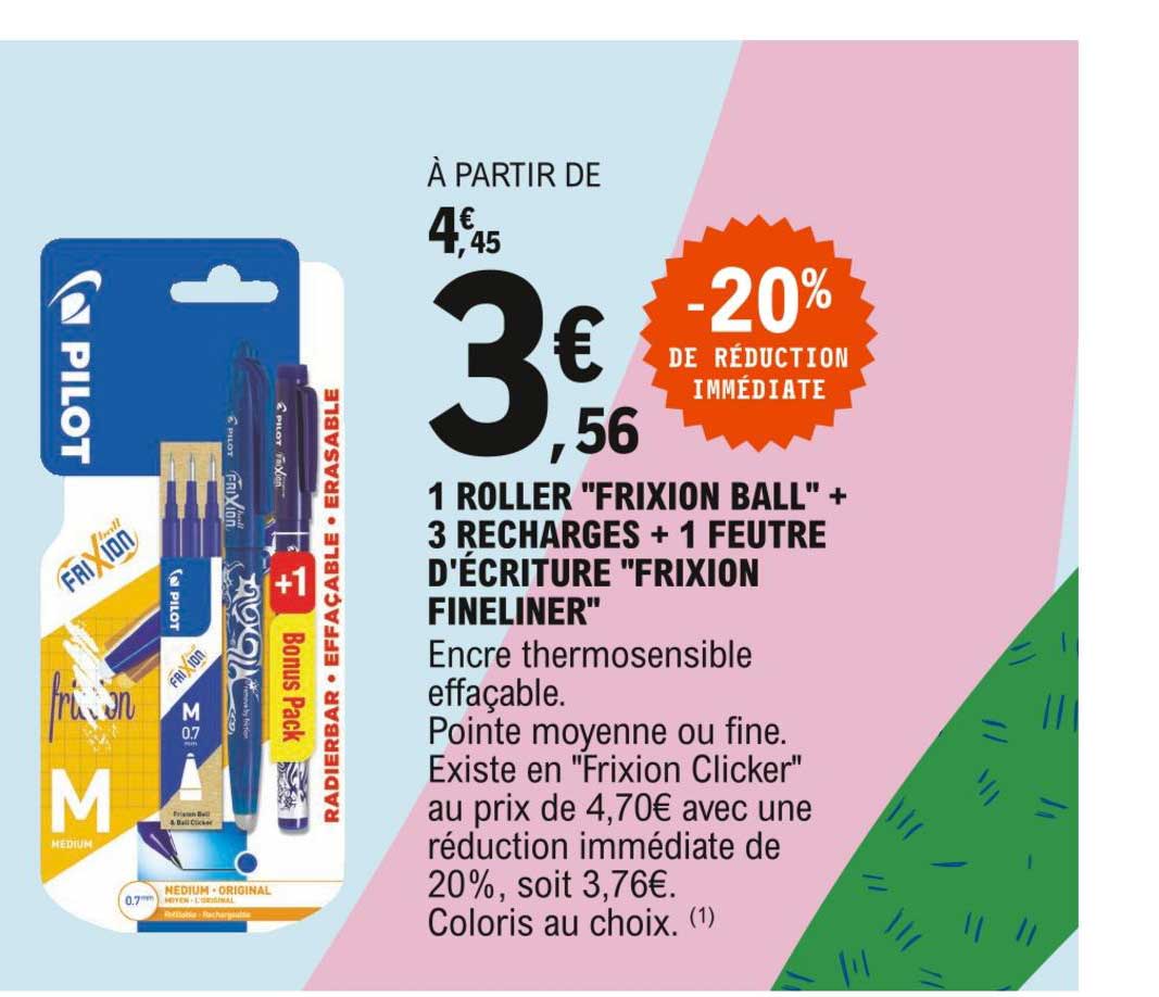 1 Roller "frixion Ball" + 3 Recharges + 1 Feutre D'écriture "frixion Fineliner"