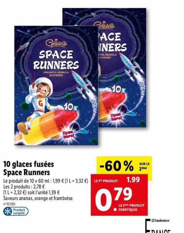 10 glaces fusées space runners