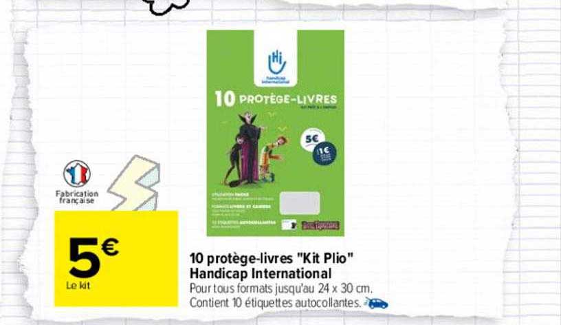 10 protège-livres "kit plio" handicap international