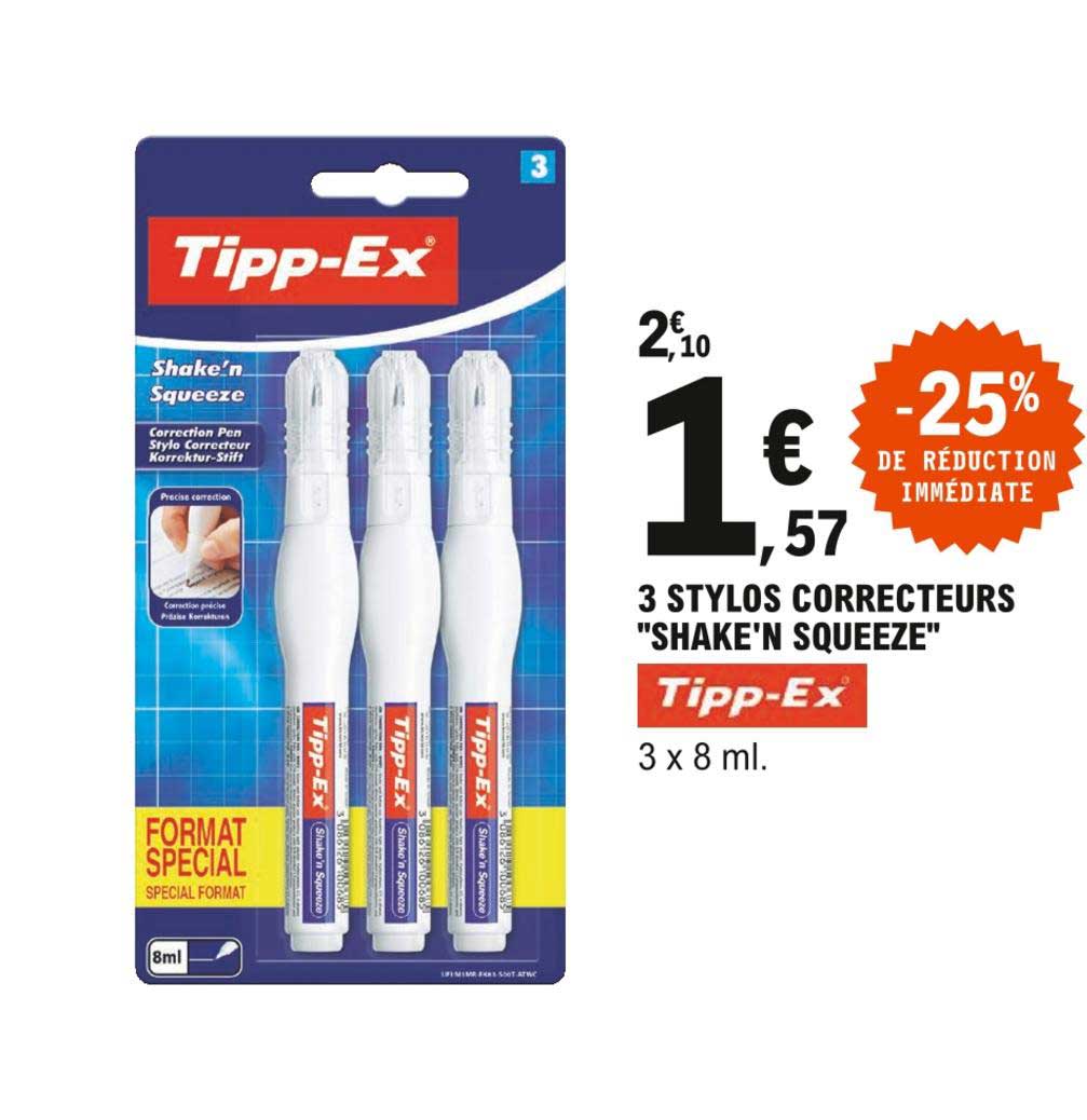 3 Stylos Correcteurs "shake's Squeeze" Tipp-ex