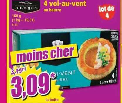 4 vol-au-vent 3 toques