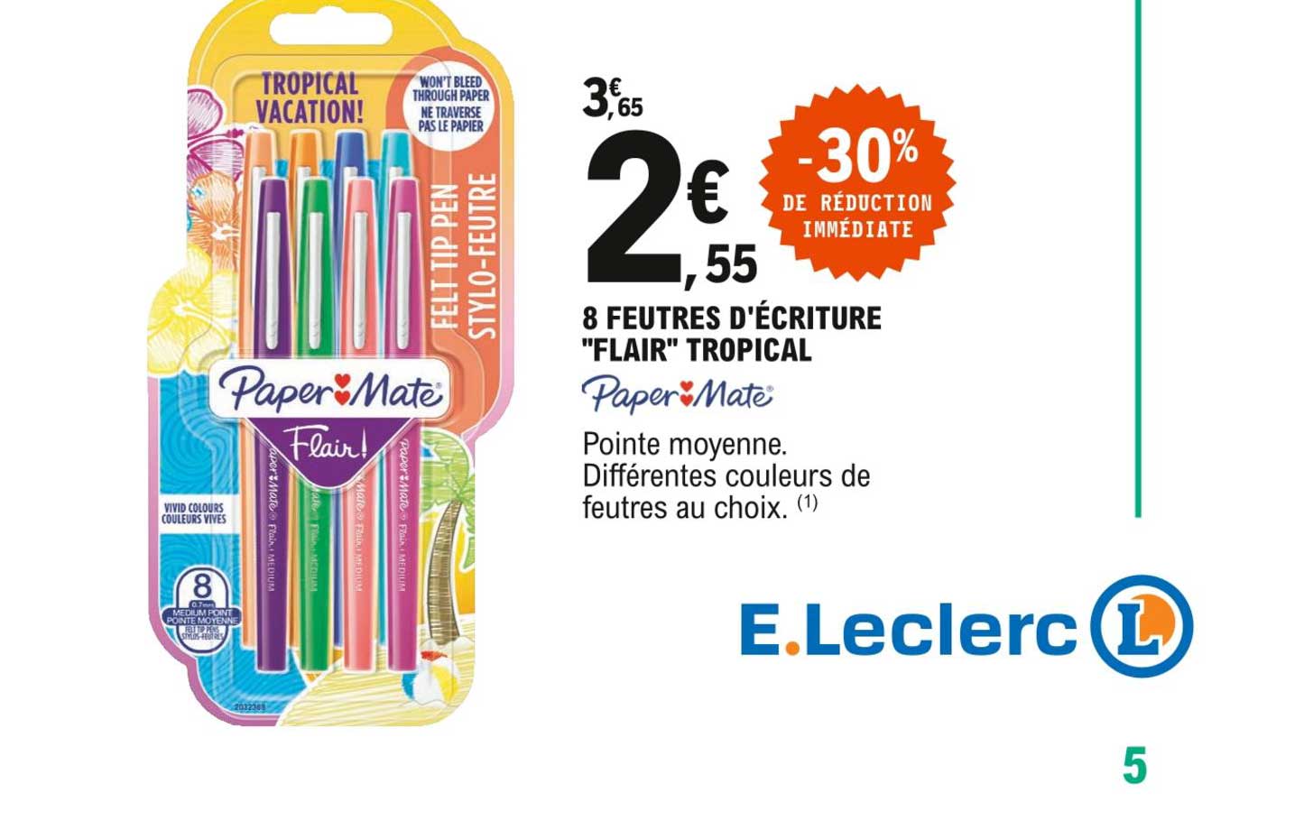 8 Feutres D'écriture "flair" Tropical Paper Mate