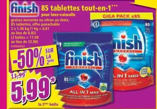 85 tablettes tout-en-1 finish