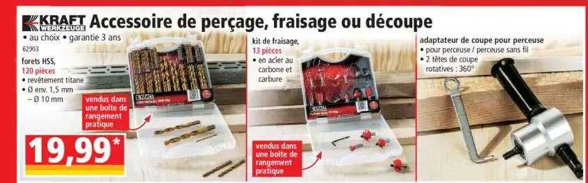 accessoire de perçage, fraisage ou découpe kraft werkzeuge