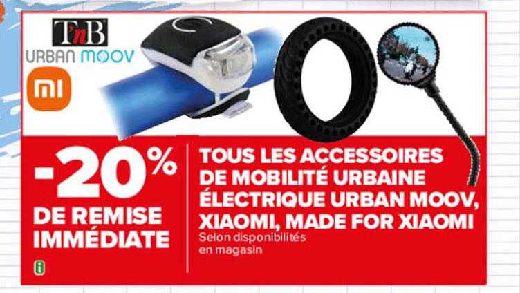 accessoires de mobilité urbaine électrique urban moov, xiaomi, made for xiaomi