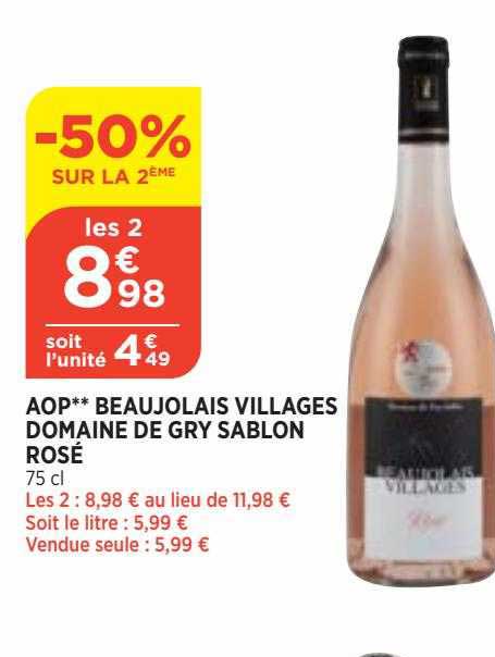 aop beaujolais villages domaine de gry sablon rosé