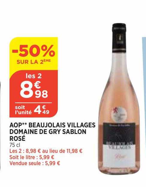 Aop Beaujolais Villages Domaine De Gry Sablon Rosé