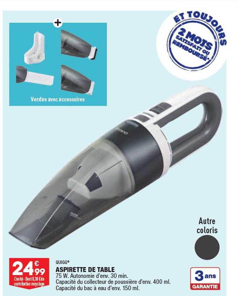 aspirette de table quigg