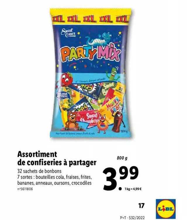 assortiment de confiseries à partager