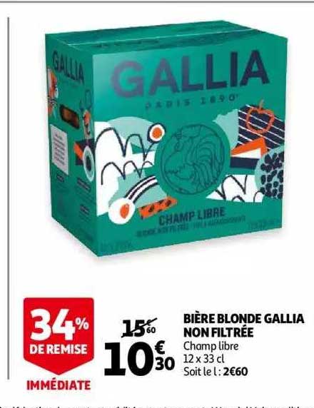 Bière Blonde Gallia Non Filtrée