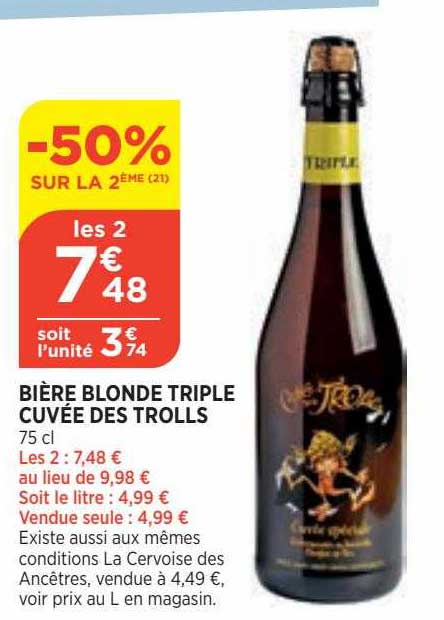 bière blonde triple cuvée des trolls