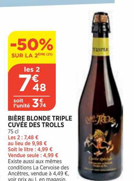 bière blonde triple cuvée des trolls
