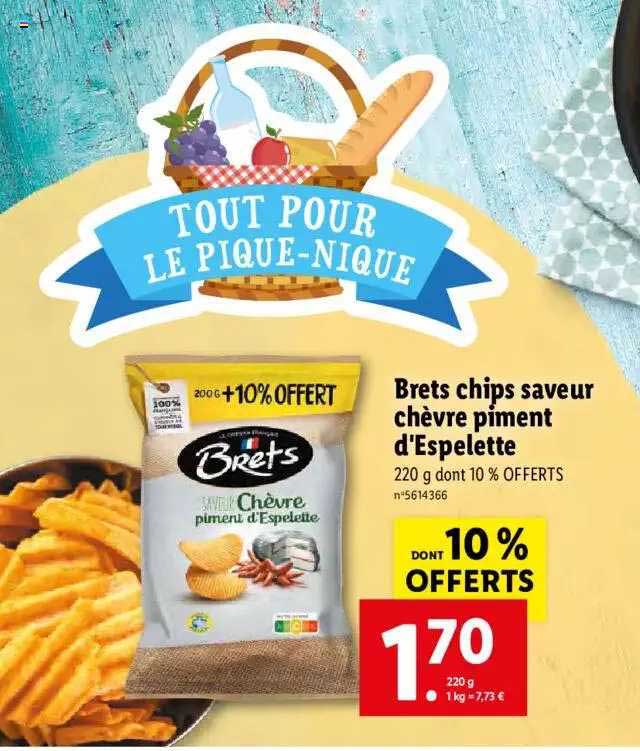 brets chips saveur chèvre piment d'espelette