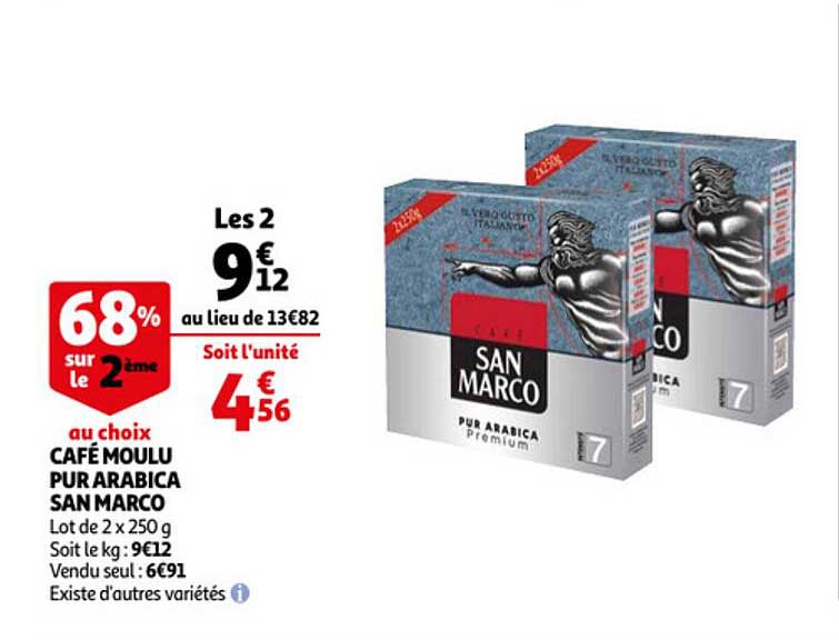 café moulu pur arabica san marco