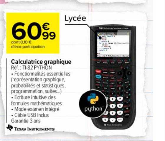 calculatrice graphique ti-82 python