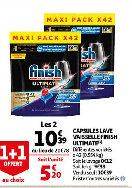 capsules lave vaisselle finish ultimate