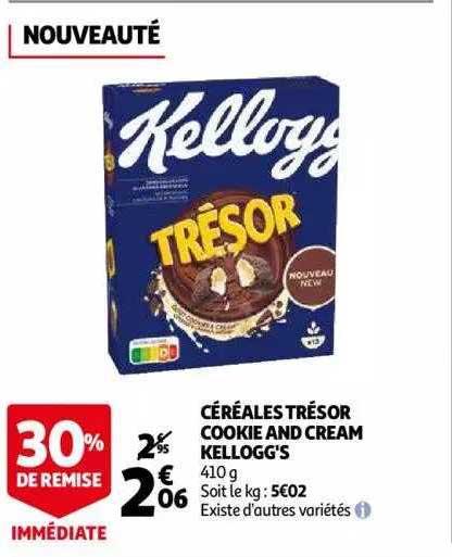 céréales trésor cookie and cream kellogg's