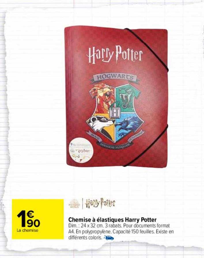 chemise à élastiques harry potter