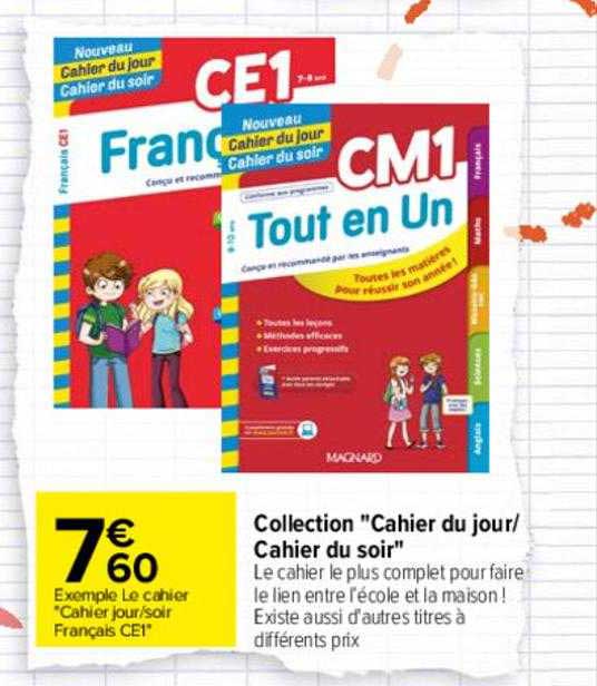 collection "cahier du jour-cahier du soir"
