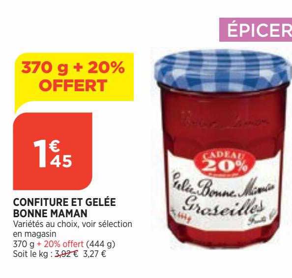 confiture et gelée bonne maman
