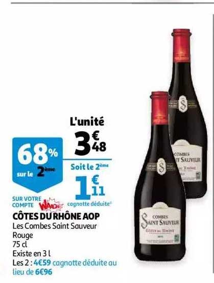côtes du rhône aop les combes saint saveur
