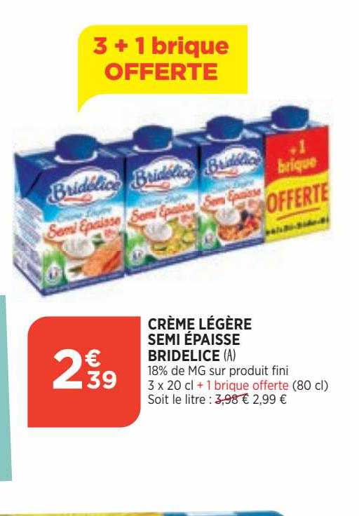 crème légère semi épaisse bridélice