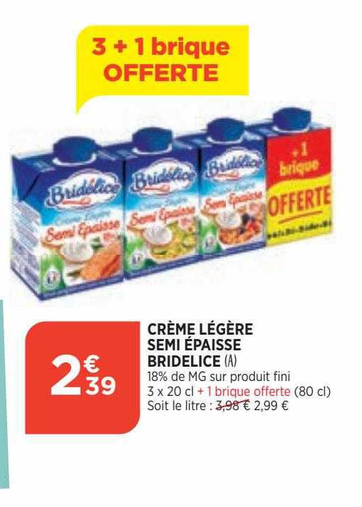 Crème Légère Semi épaisse Bridélice