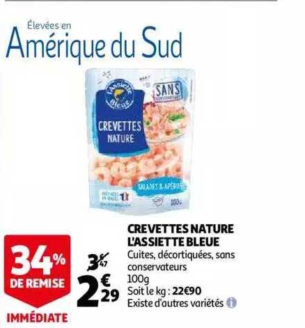 crevettes nature l'assiette bleue
