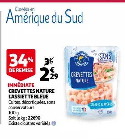 crevettes nature l'assiette bleue