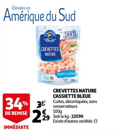 crevettes nature l'assiette bleue