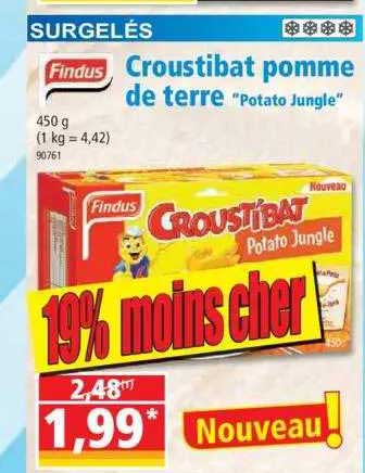 croustibat pomme de terre "potato jungle" findus