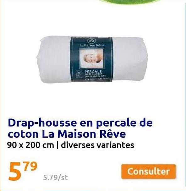 drap-housse en percale de coton la maison rêve