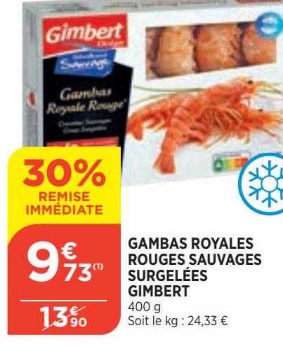 gambas royales rouges sauvages surgelées gimbert