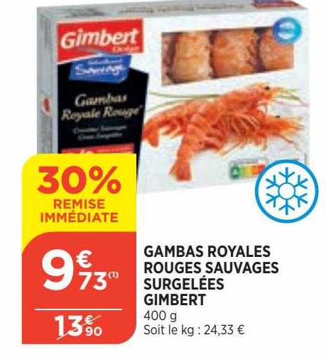 gambas royales rouges sauvages surgelées gimbert