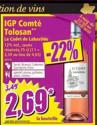 igp comté tolosan le cadet de labastide