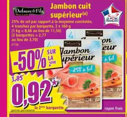 Jambon Cuit Supérieur Dufaure & Fils