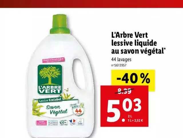 L'arbre Vert Lessive Liquide Au Savon Végétal