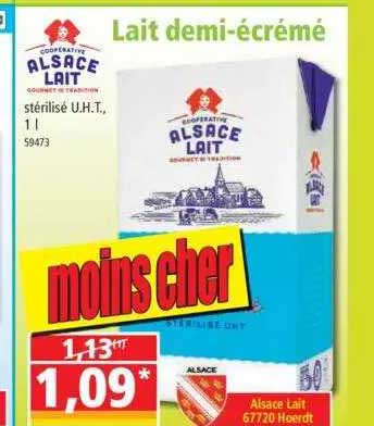 lait demi-écrémé alsace lait