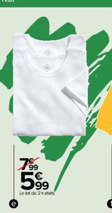 le lot de 2 t-shirts