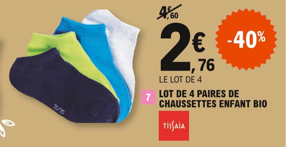 Lot De 4 Paires De Chaussettes Enfant Bio Tissaia